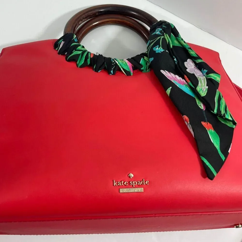 Kate Spade Prickly Pear Red Ridgefield Street Katarina Leather Bag Purse‎